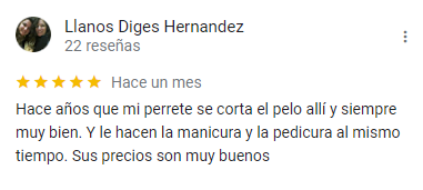 Valoraciones Peluquería Canina Patitas